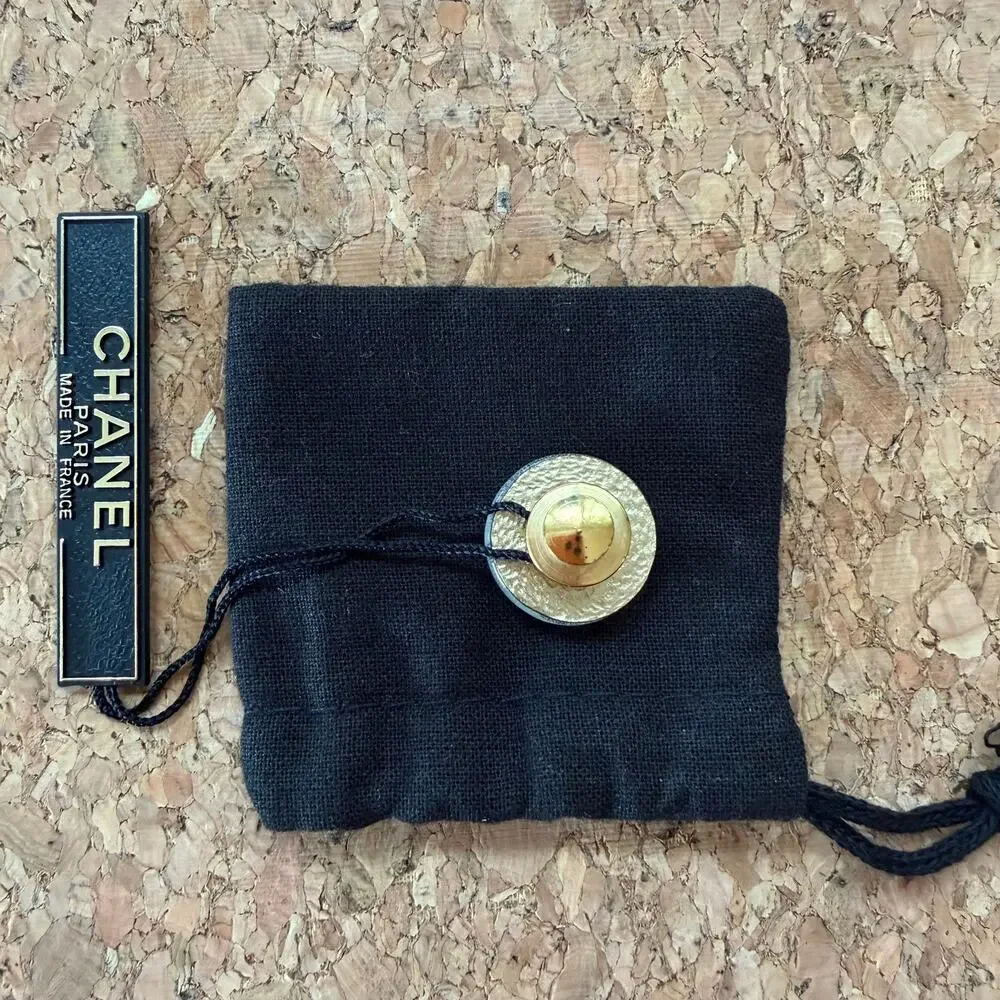 Rare Chanel Mini CC Logo Resin Pin Brooch Vintage NWOT